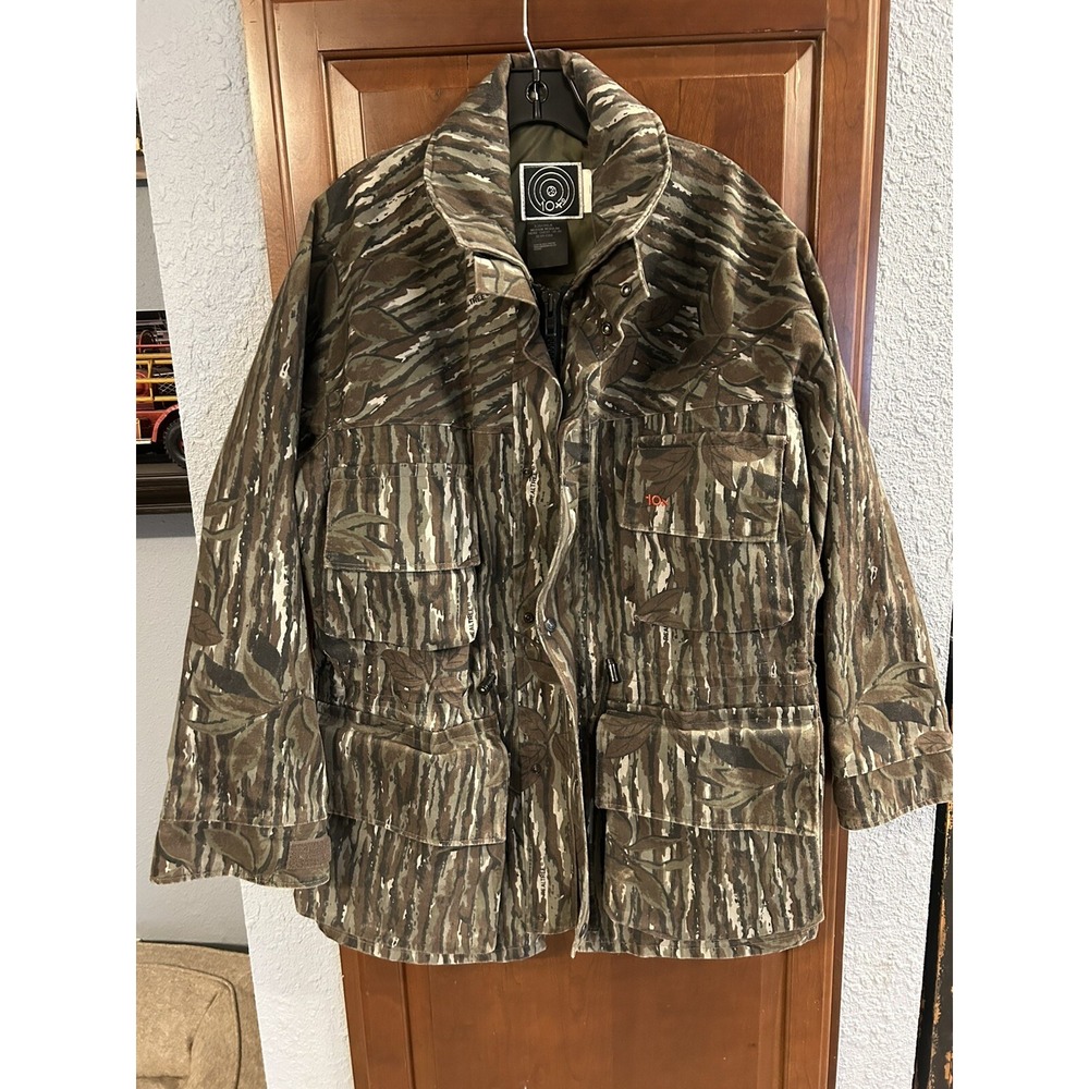 Vtg 10X Goretex Realtree Coat Men's Size Large Zip Camoflauge Made USA